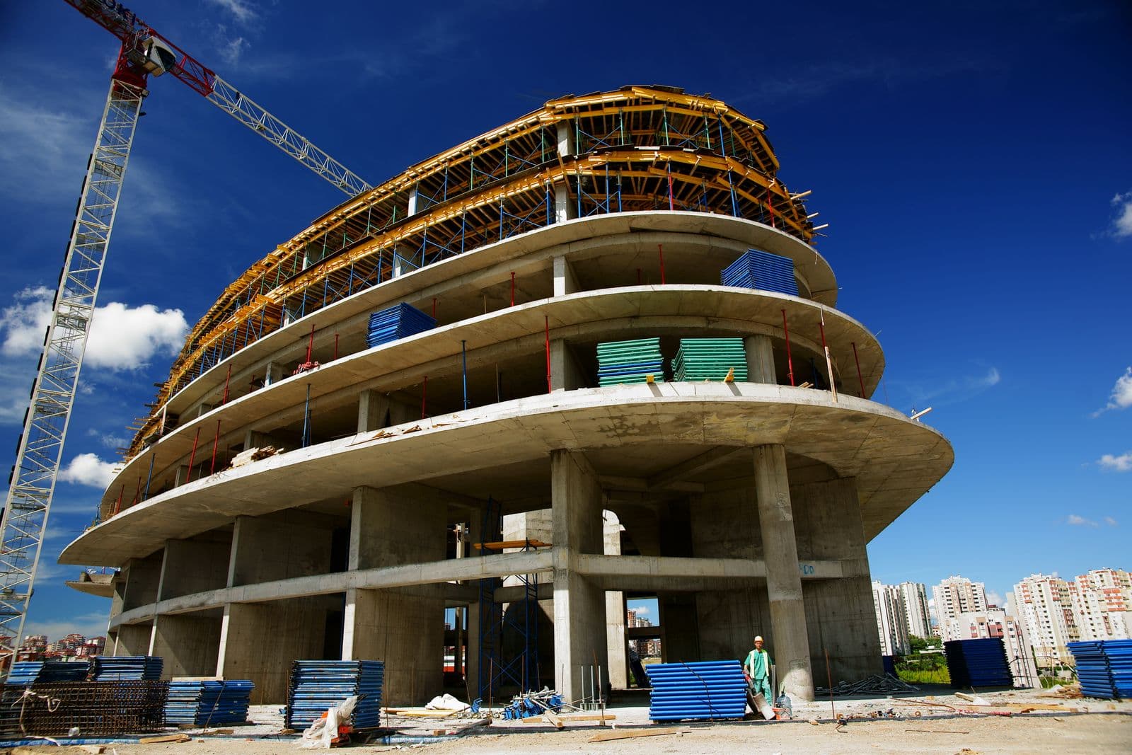 Estructura de concreto en construcción